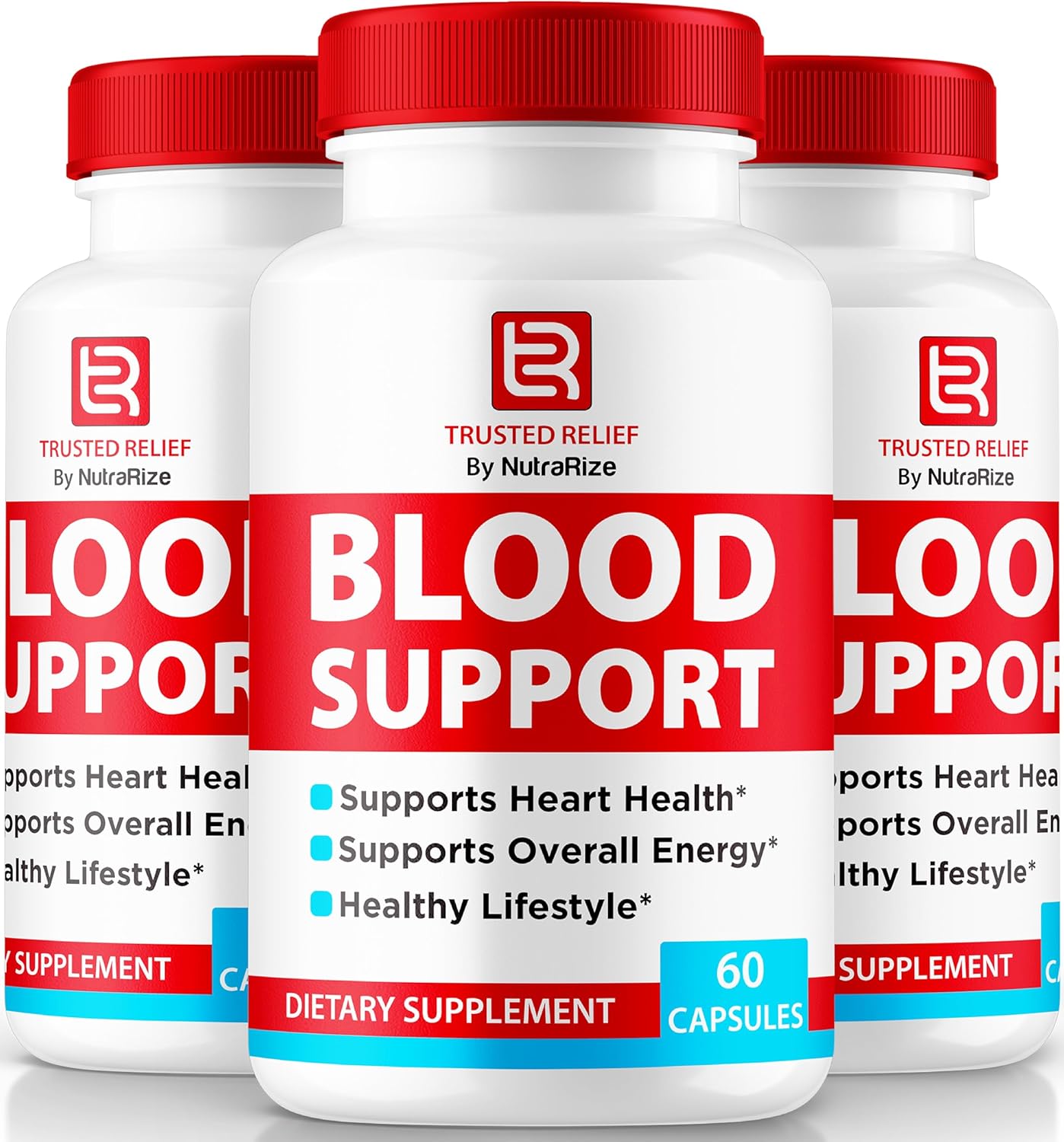 TrustedRelief Blood Support Capsules for Stable Levels & Healthy Circulation - 3 Pack, All Natural Formula with Premium Supplement Reviews (180 Capsules) by NutraRize