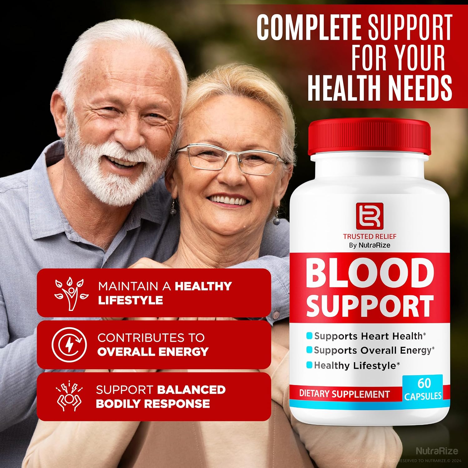 TrustedRelief Blood Support Capsules for Stable Levels & Healthy Circulation - 3 Pack, All Natural Formula with Premium Supplement Reviews (180 Capsules) by NutraRize