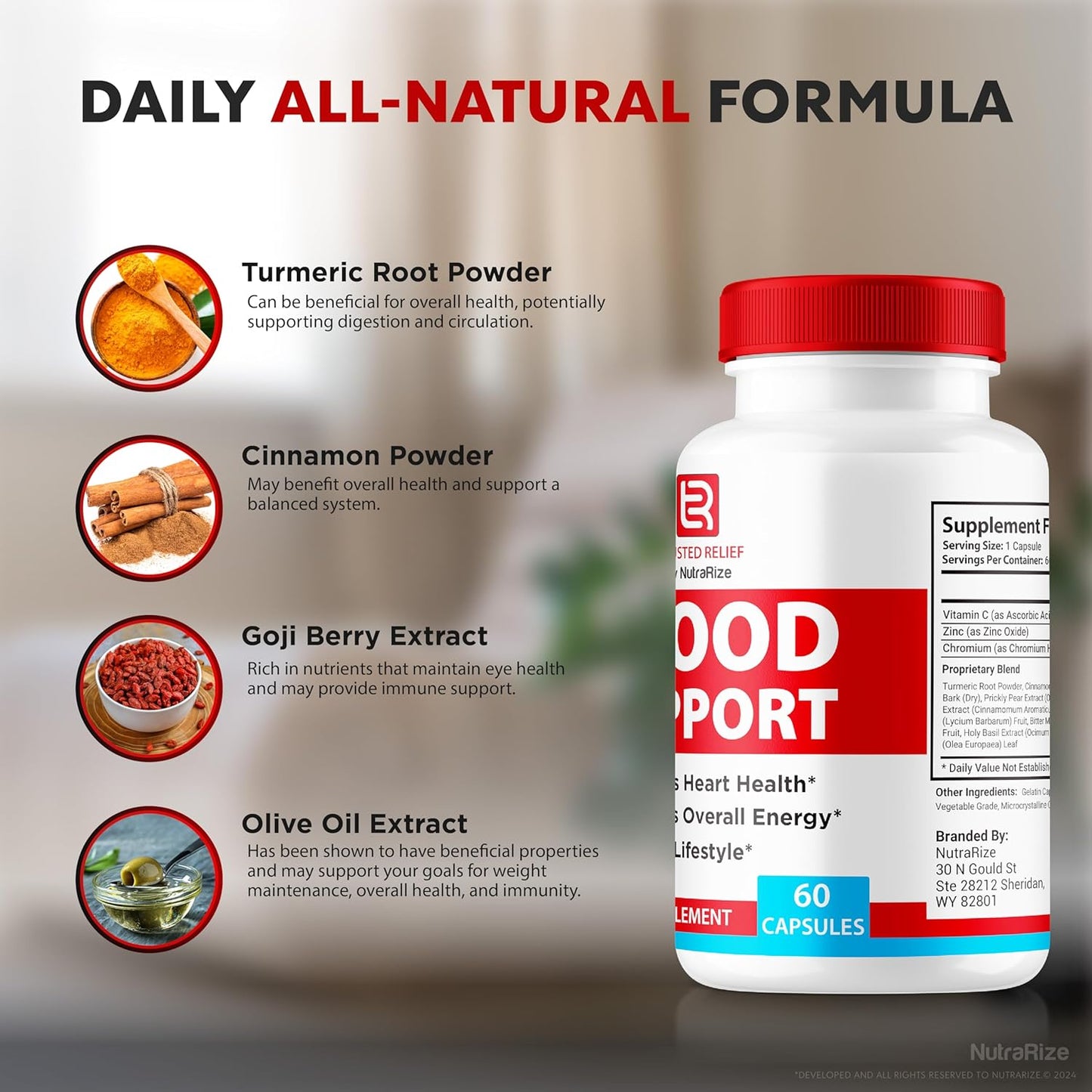 TrustedRelief Blood Support Capsules for Stable Levels & Healthy Circulation - 3 Pack, All Natural Formula with Premium Supplement Reviews (180 Capsules) by NutraRize