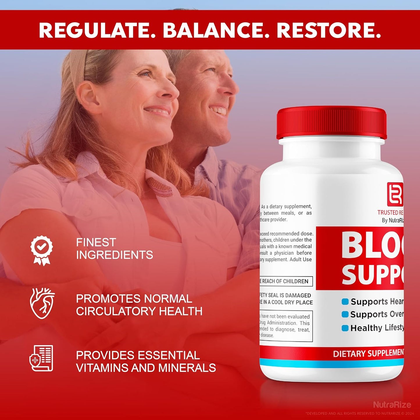 TrustedRelief Blood Support Capsules for Stable Levels & Healthy Circulation - 3 Pack, All Natural Formula with Premium Supplement Reviews (180 Capsules) by NutraRize