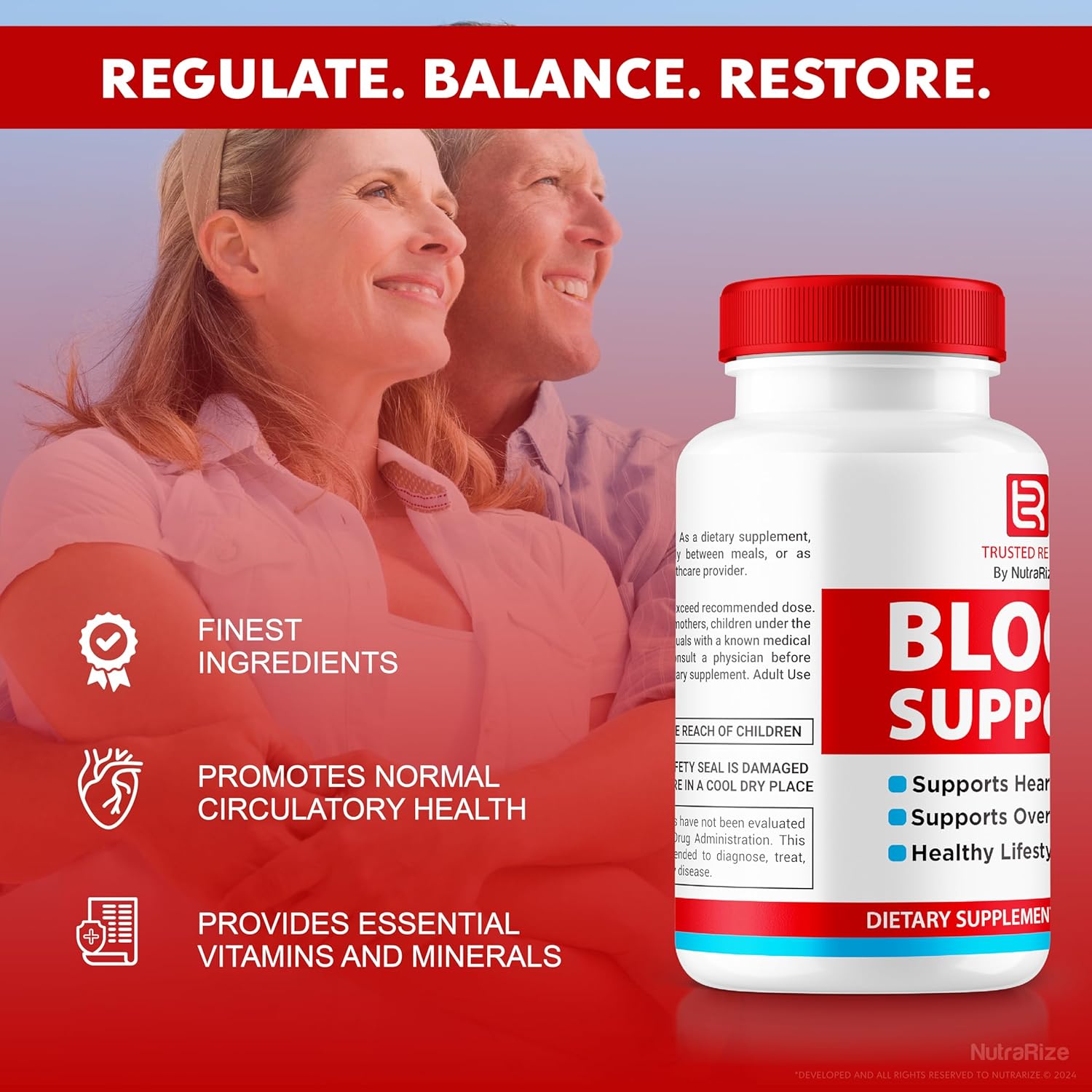 TrustedRelief Blood Support Capsules for Stable Levels & Healthy Circulation - 3 Pack, All Natural Formula with Premium Supplement Reviews (180 Capsules) by NutraRize