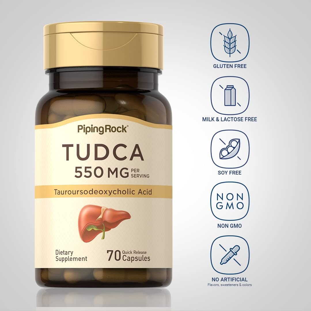 Tudca Supplement 550mg 70 Capsules - Tauroursodeoxycholic Acid - Non-GMO & Gluten Free