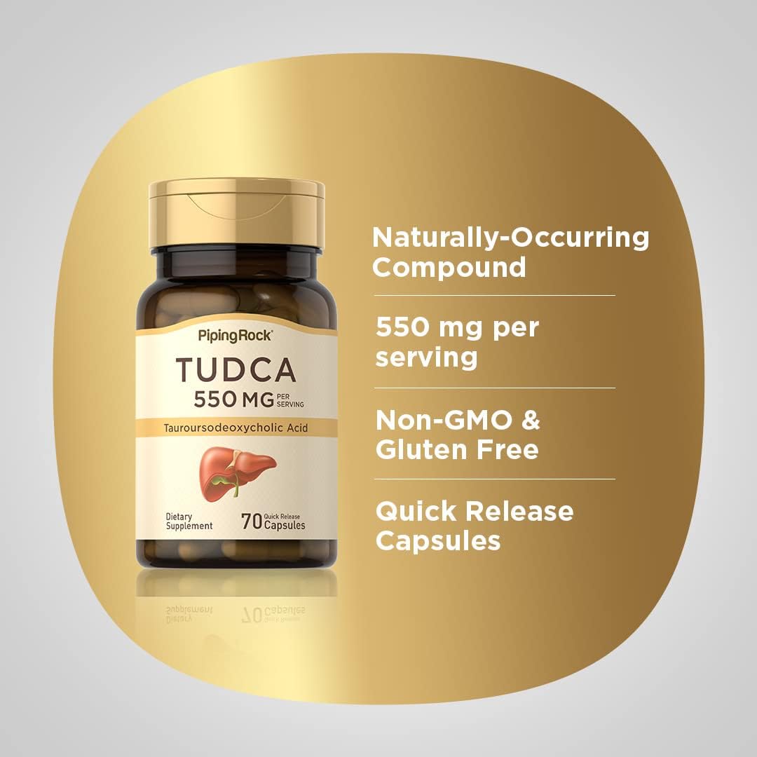 Tudca Supplement 550mg 70 Capsules - Tauroursodeoxycholic Acid - Non-GMO & Gluten Free