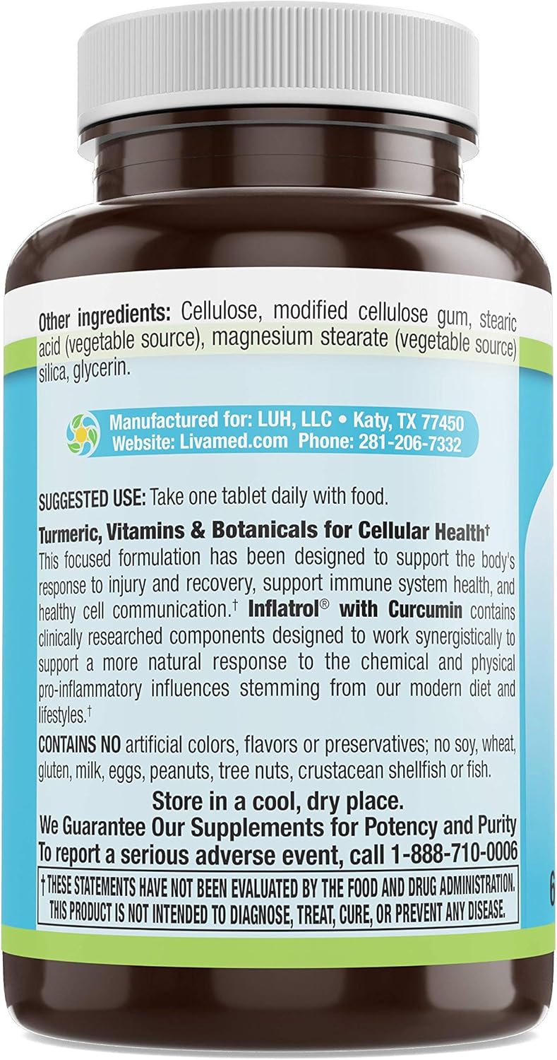 Turmeric Curcumin and Boswellia Joint Support Supplement for Men and Women - Promotes Healthy Inflammation and Active Mobility - 60 Vegetarian Tablets