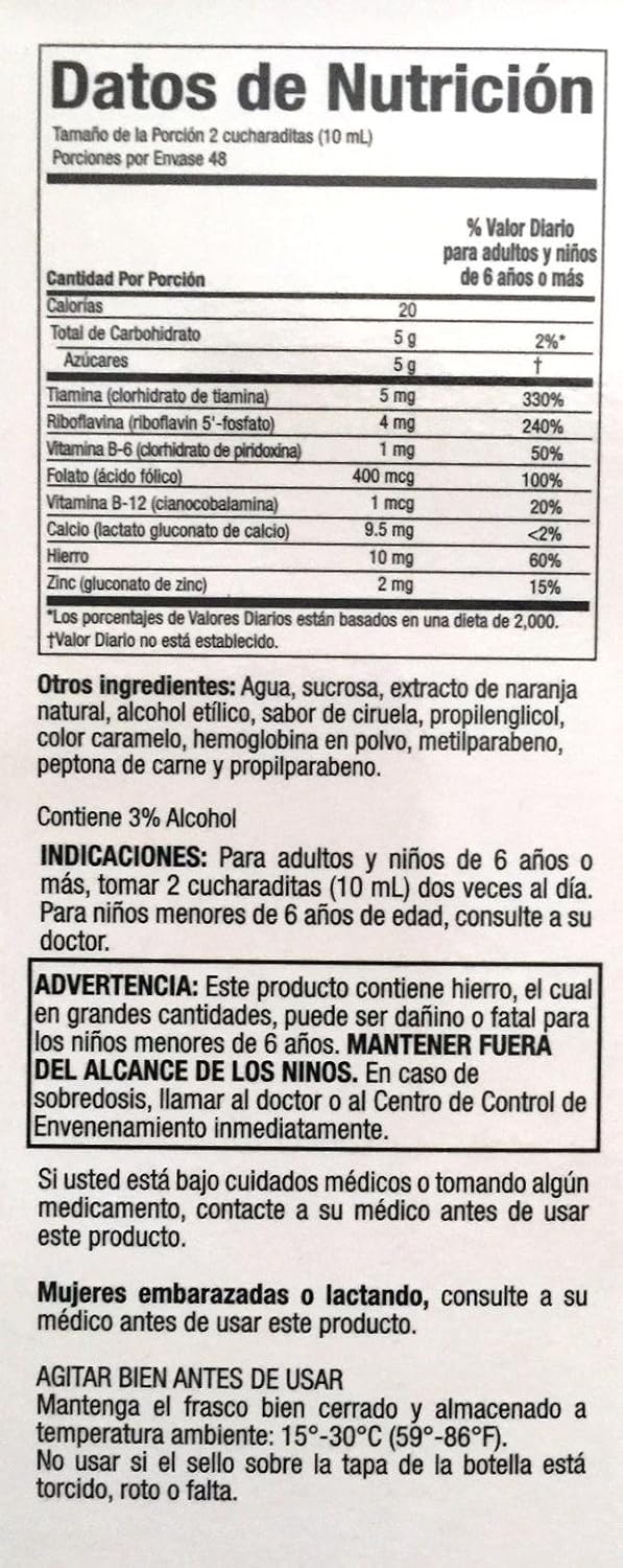 Two-Pack of 16 Fl oz Vino Carne Hierro - Iron-Rich Wine for Health