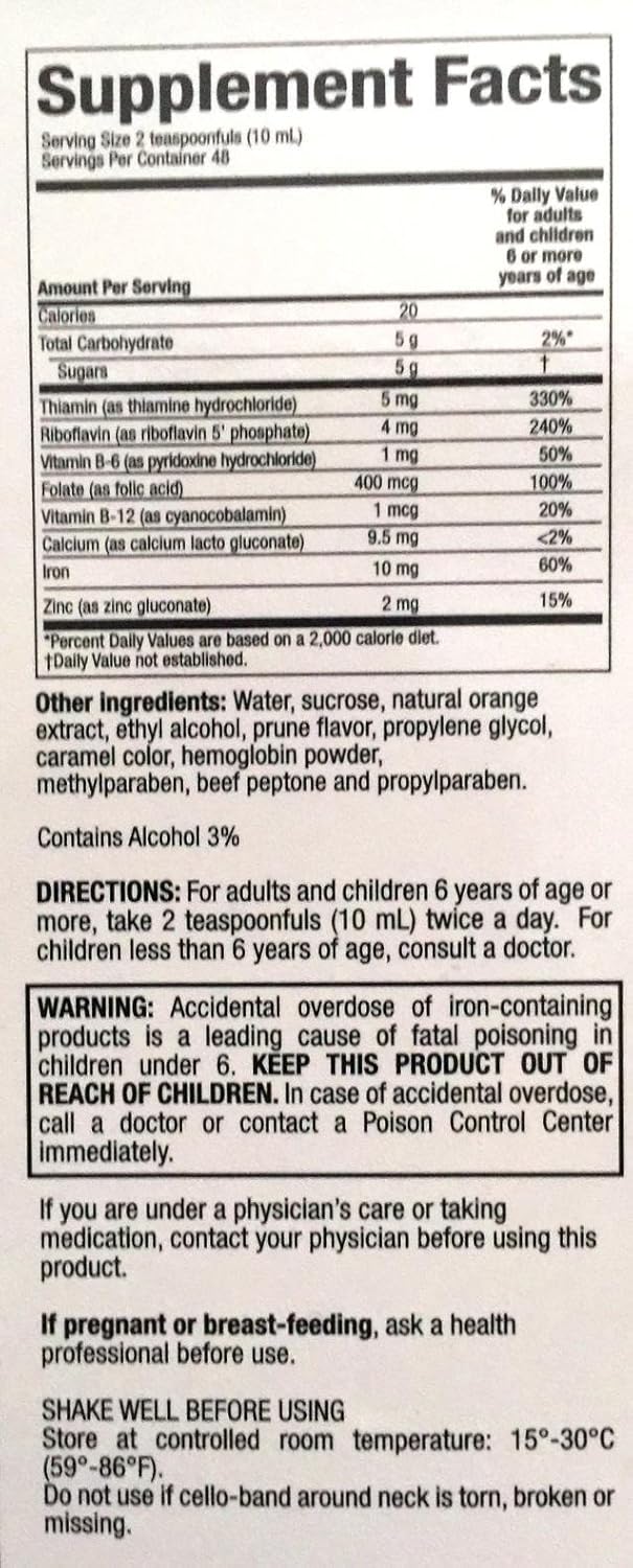 Two-Pack of 16 Fl oz Vino Carne Hierro - Iron-Rich Wine for Health
