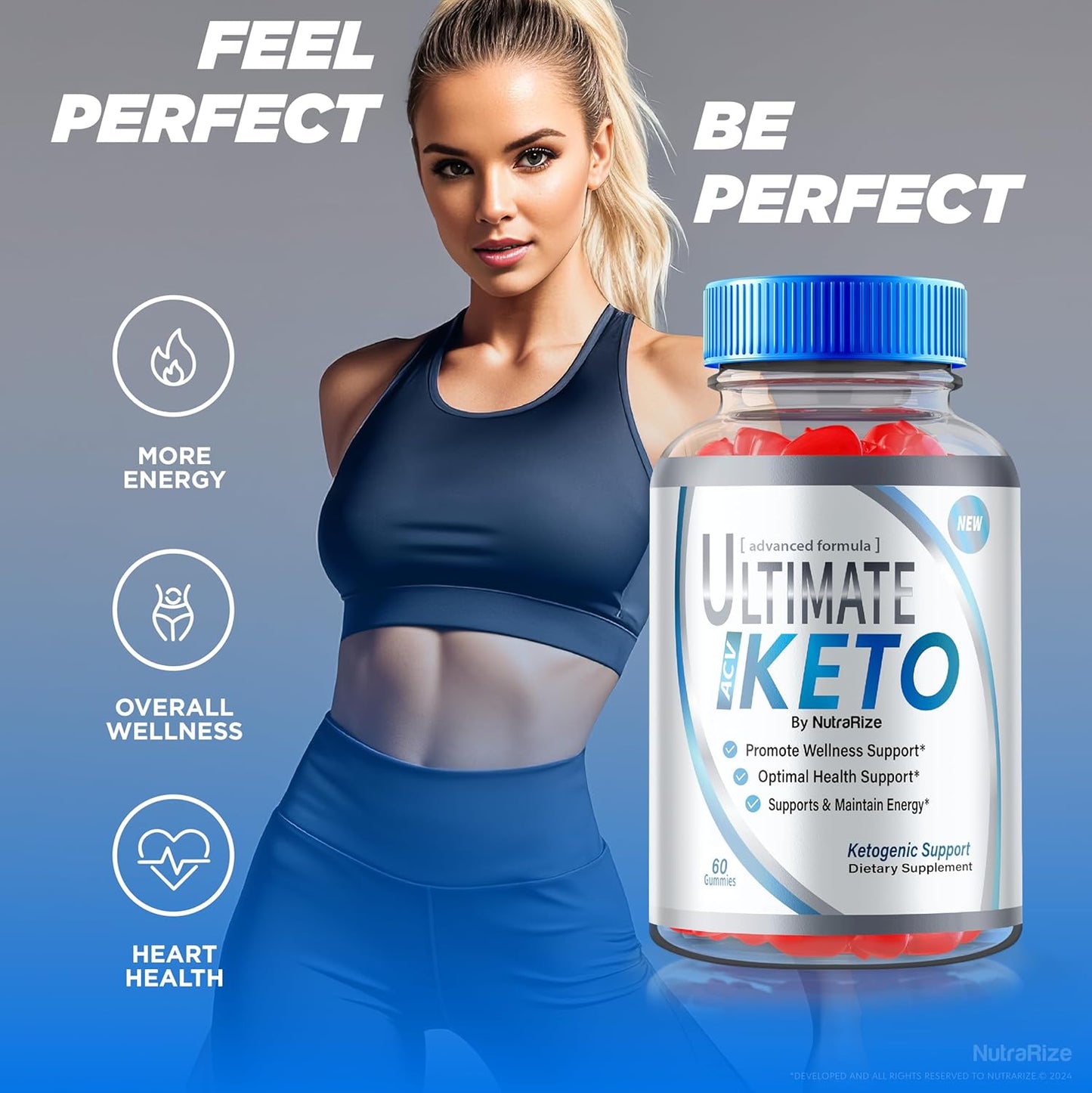 Ultimate Keto ACV Gummies for Advanced  Slimming Formula  - Natural Apple Cider Vinegar Supplement - 1000MG Keto Formula - Official Reviews - 60 Gummies