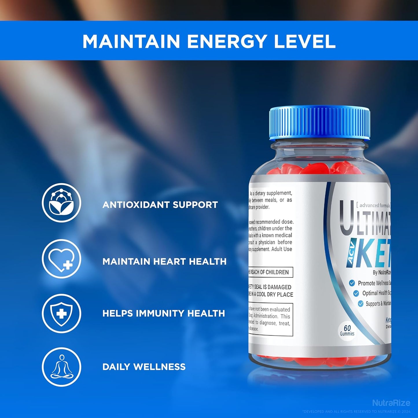 Ultimate Keto ACV Gummies for Advanced  Slimming Formula  - Natural Apple Cider Vinegar Supplement - 1000MG Keto Formula - Official Reviews - 60 Gummies