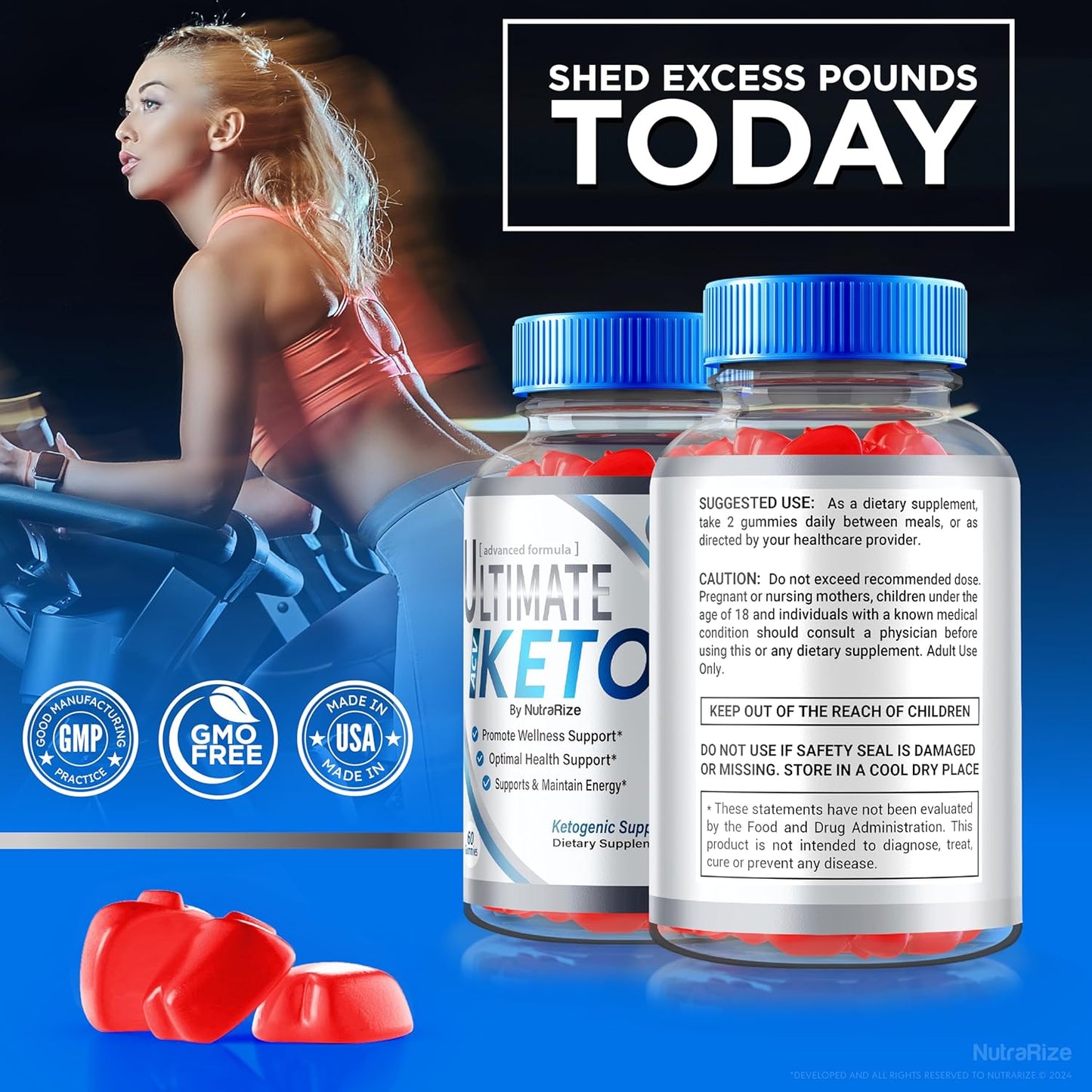 Ultimate Keto ACV Gummies for Advanced  Slimming Formula  - Natural Apple Cider Vinegar Supplement - 1000MG Keto Formula - Official Reviews - 60 Gummies