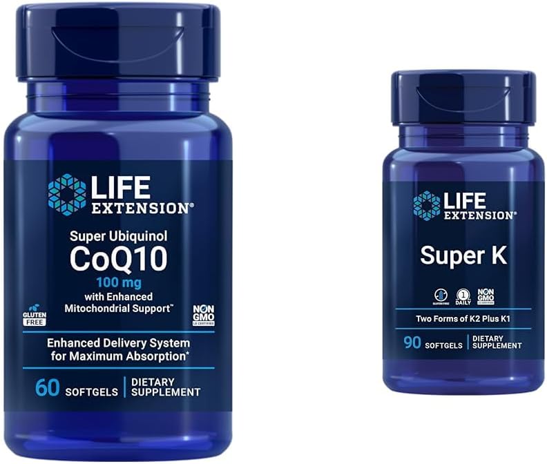 Ultimate Mitochondrial Support Bundle: Super Ubiquinol CoQ10 with Super K Vitamins for Enhanced Energy Production