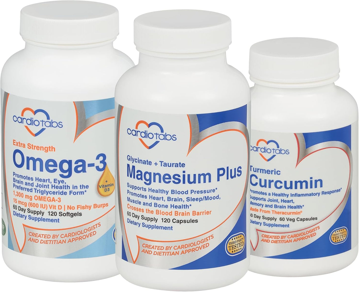 Ultimate Performance & Joint Support Pack: CardioTabs Pickleball Curcumin, Omega-3 with Vitamin D3, and Magnesium Plus