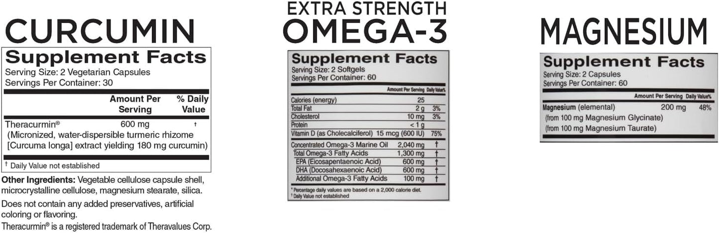 Ultimate Performance & Joint Support Pack: CardioTabs Pickleball Curcumin, Omega-3 with Vitamin D3, and Magnesium Plus