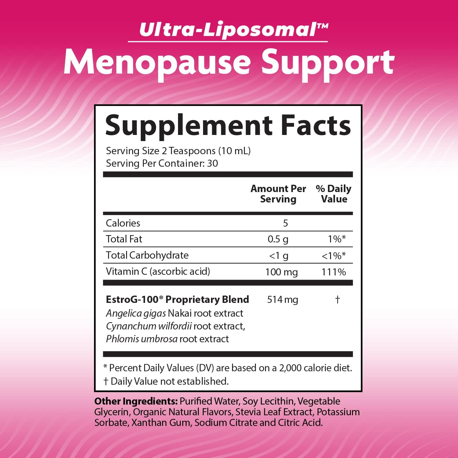 Ultra-Liposomal Menopause Support with EstroG-100, Reduces Symptoms, Hot Flashes, Night Sweats, Mood Swings, 10 fl oz