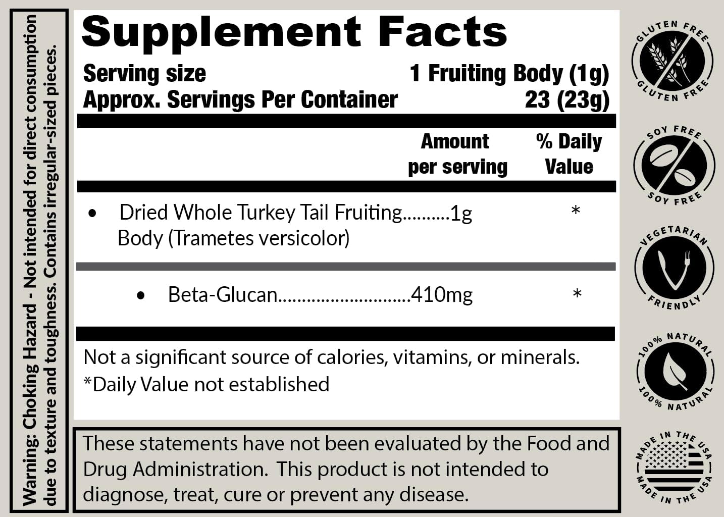 Ultra Premium Dried Turkey Tail Whole Fruiting Bodies by Tremetes - High Quality Mushroom Supplement for Immunity Boost