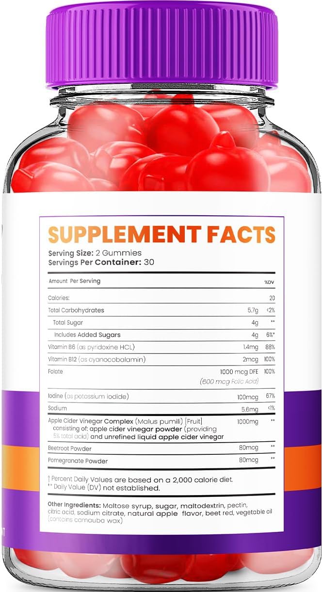 Ultra Quick Keto ACV Gummies with Vitamin B12 - Apple Cider Vinegar 1000MG, Reviews - 1 Pack (60 Gummies)