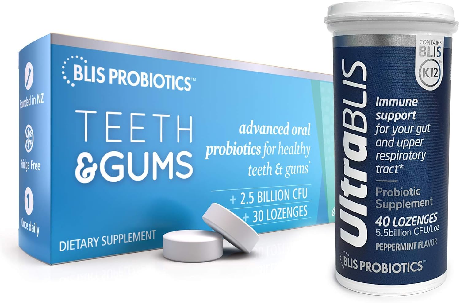 UltraBlis Probiotic Immune Support with BLIS Teeth & Gums M18 - K12 Supplement