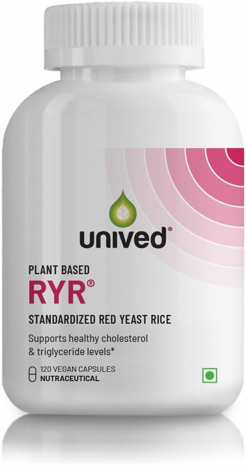 Uniived Red Yeast Rice Capsules - 1200mg per Serving, Heart Health & Cholesterol Support - 120 Count