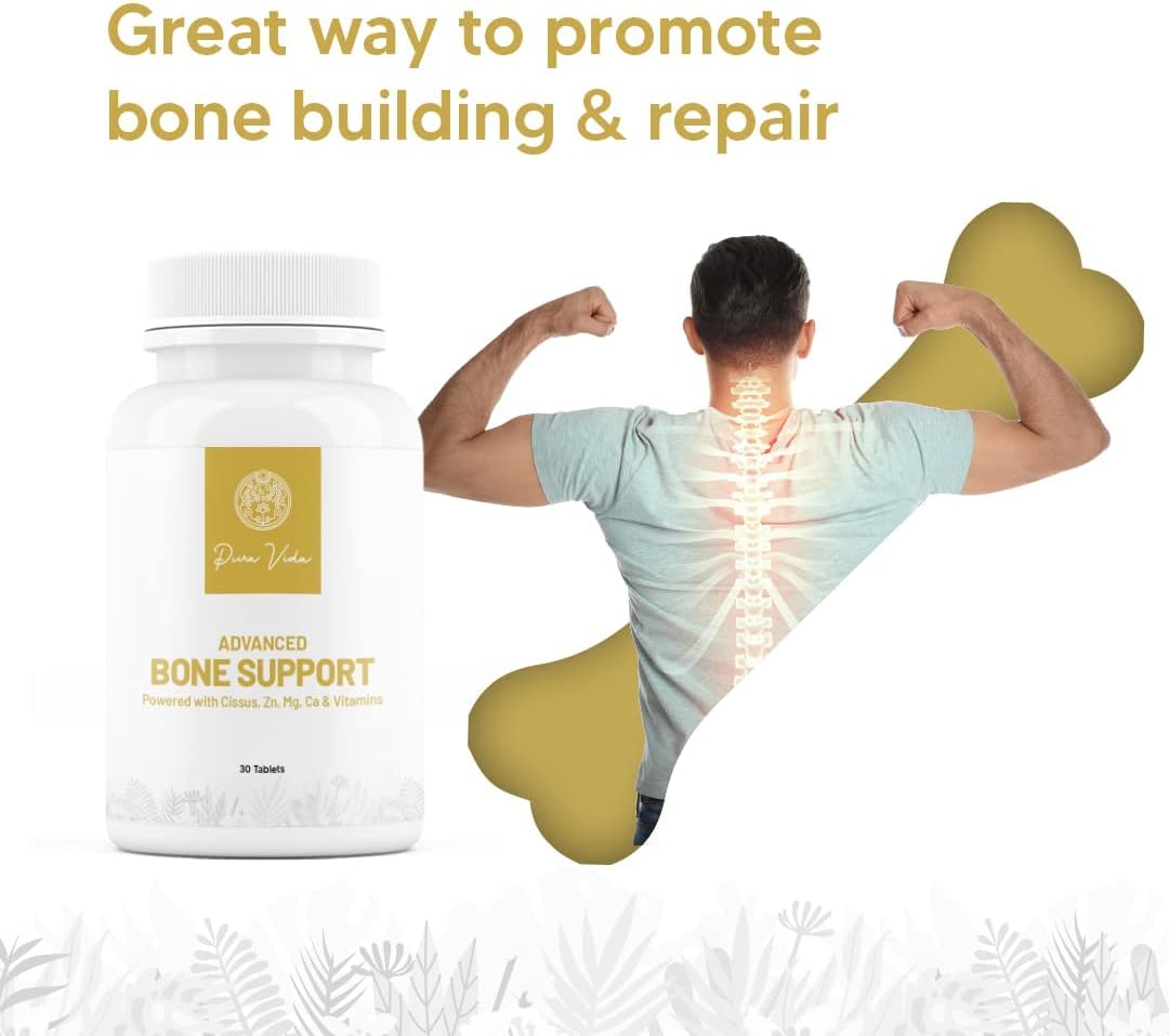 Unisex Bone Strength Supplement with Cissus, Calcium, Copper, Zinc, Vitamin K2, and D3 - 30 Tablets for Bone Growth and Nutrition