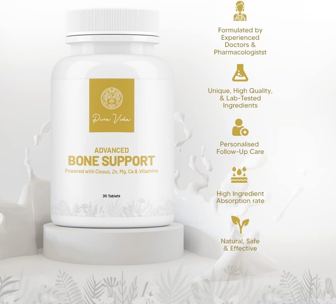 Unisex Bone Strength Supplement with Cissus, Calcium, Copper, Zinc, Vitamin K2, and D3 - 30 Tablets for Bone Growth and Nutrition