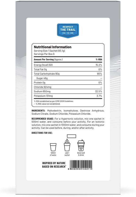 Unived Elite Drink Mix 320 - High Calorie Energy Sports Drink for Endurance Athletes - 2:1 Ratio, 80g Carbs, 1705mg Electrolytes - Bare Naked Flavor, 6 Pack