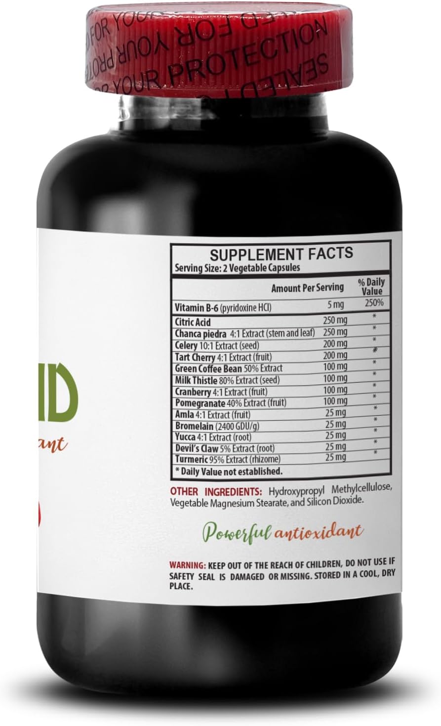 Uric Acid Management Supplements - Reduce Uric Acid Quickly with Green Coffee Extract, Tart Cherry, Pomegranate - 120 Capsules