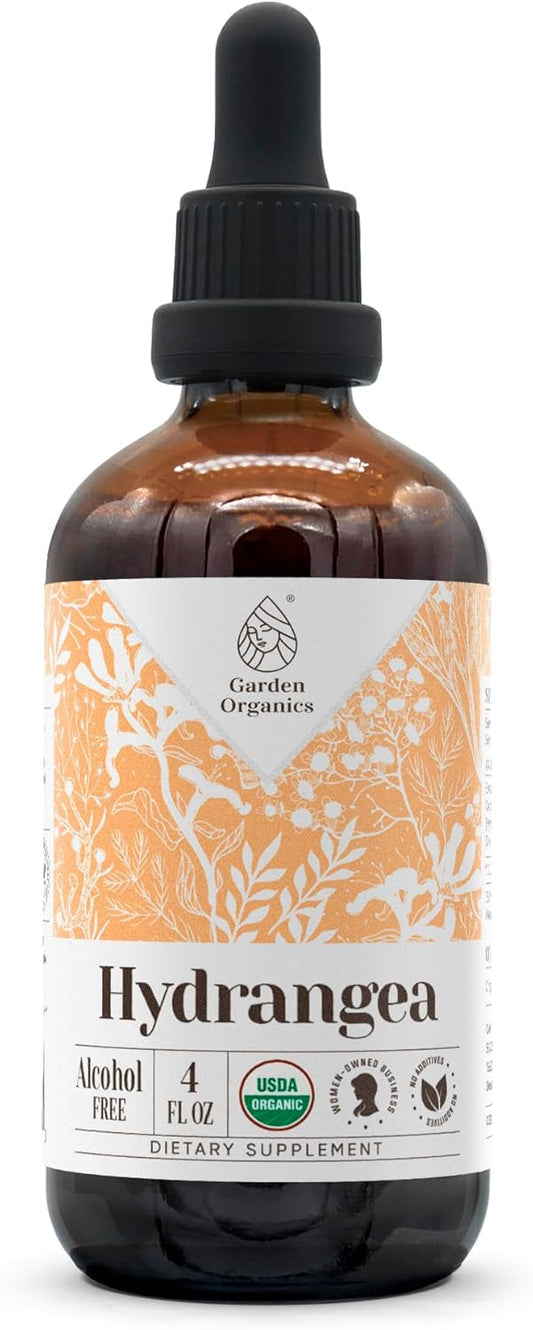 USDA Certified Organic Hydrangea Root Extract Tincture - Alcohol-Free Dietary Supplement - 4 oz High-Potency Organic Hydrangea Arborescens Root