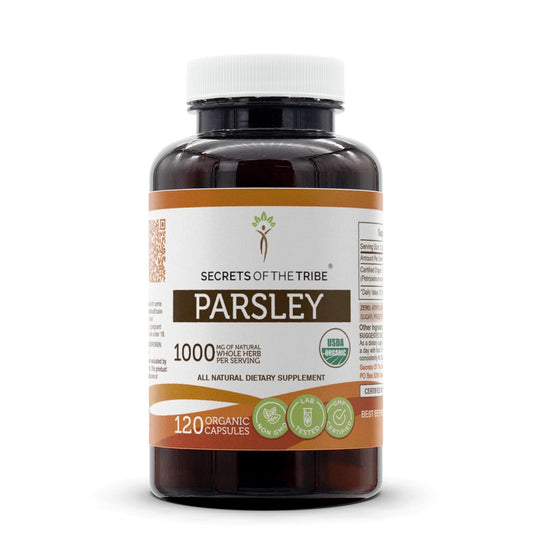 USDA Organic Parsley Capsules | Secrets of the Tribe | Certified Organic Petroselinum crispum | 120 Vegetarian Capsules