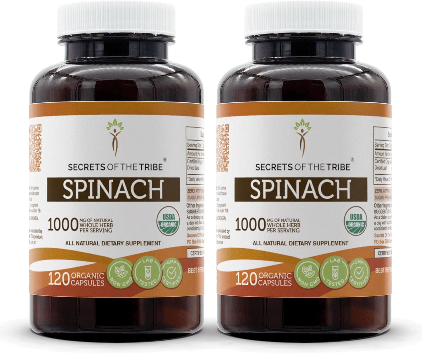 USDA Organic Spinach Capsules (240 pcs.) | Vegetarian Capsules with Certified Organic Spinach Leaf