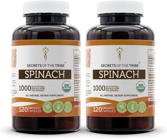USDA Organic Spinach Capsules (240 pcs.) | Vegetarian Capsules with Certified Organic Spinach Leaf