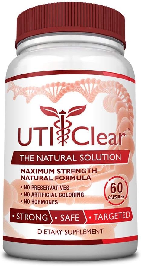 UTI Clear Supplement with Cranberry, Lingonberry, D-Mannose, Berberine & Uva Ursi - Urinary Tract Support - 1 Bottle