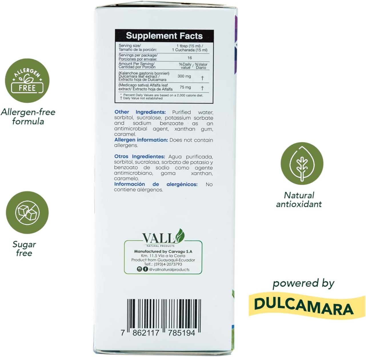 Vall Natural Products Vall-Inmunolive Alfalfa and Dulcamara Oral Solution 8 fl oz - Immune Support Formula