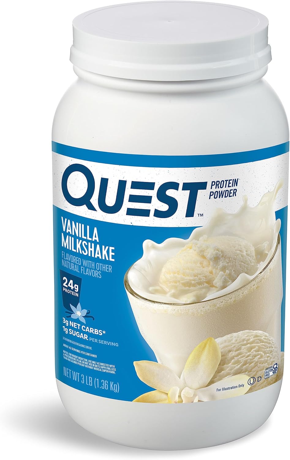Vanilla & Chocolate Milkshake Protein Powder Bundle - 24g Protein, Low Carb, Gluten Free, 1g Sugar per Serving