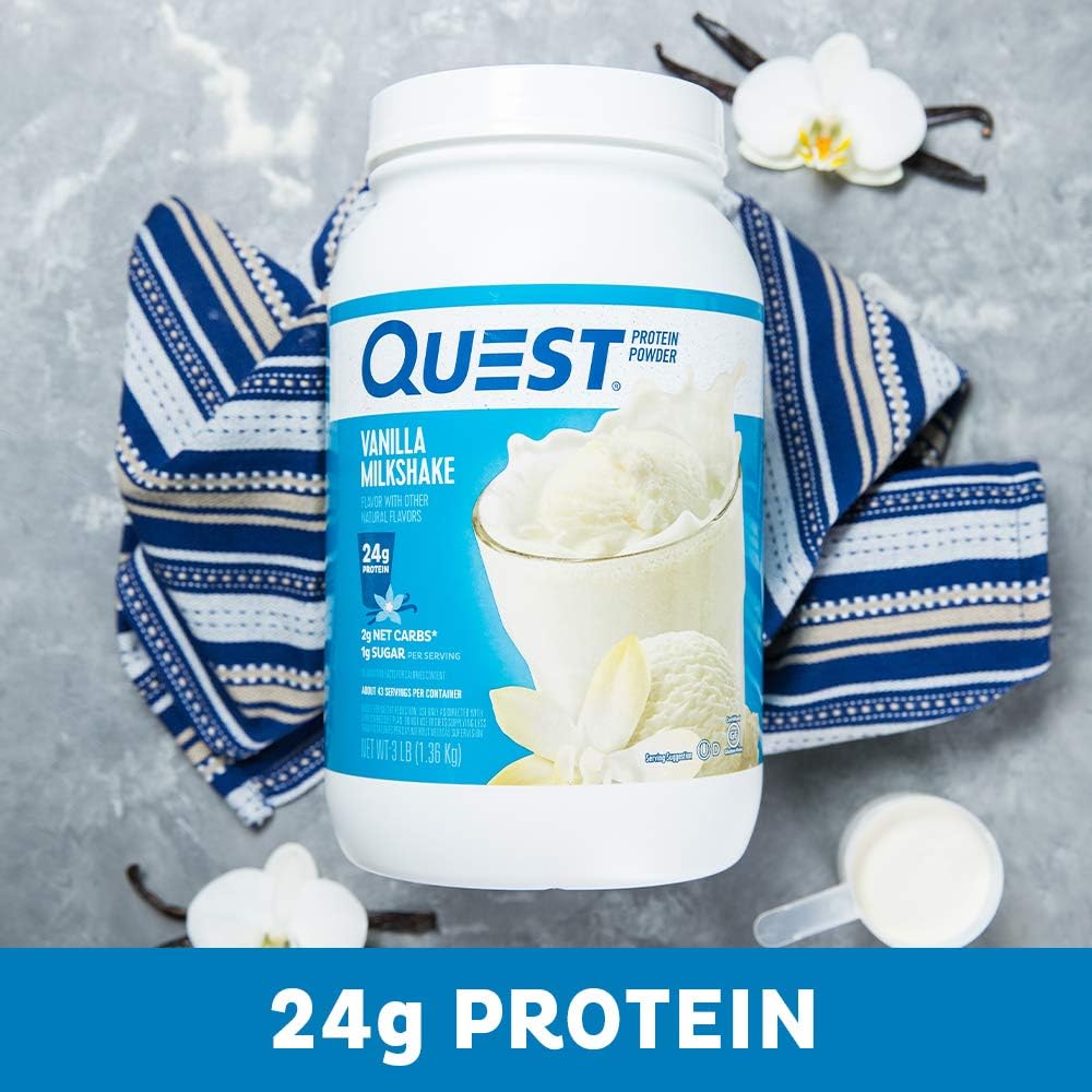 Vanilla & Chocolate Milkshake Protein Powder Bundle - 24g Protein, Low Carb, Gluten Free, 1g Sugar per Serving