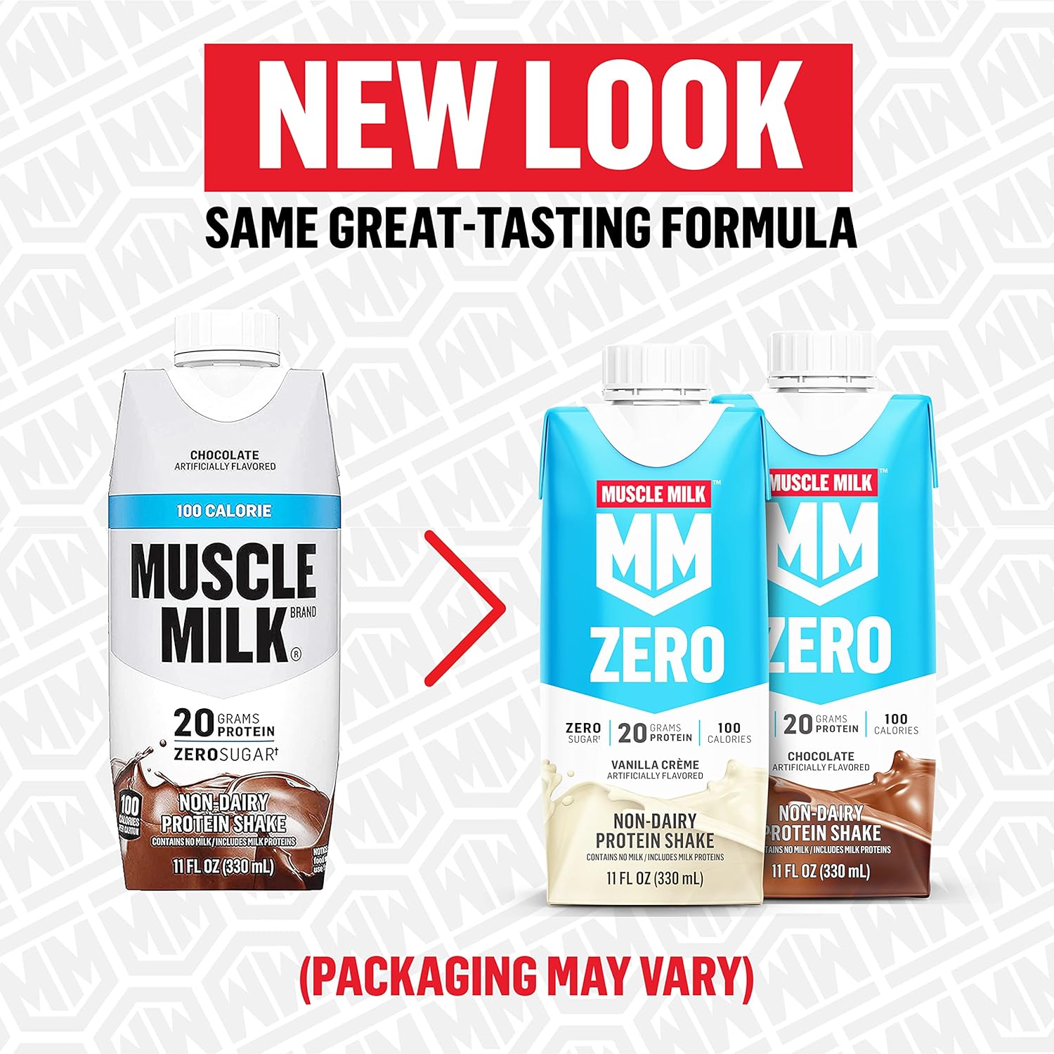 Vanilla Crème Muscle Milk Zero Protein Shake - 12 Pack, 20g Protein, Zero Sugar, 100 Calories, Vitamins & Calcium, 4g Fiber - Energizing Snack
