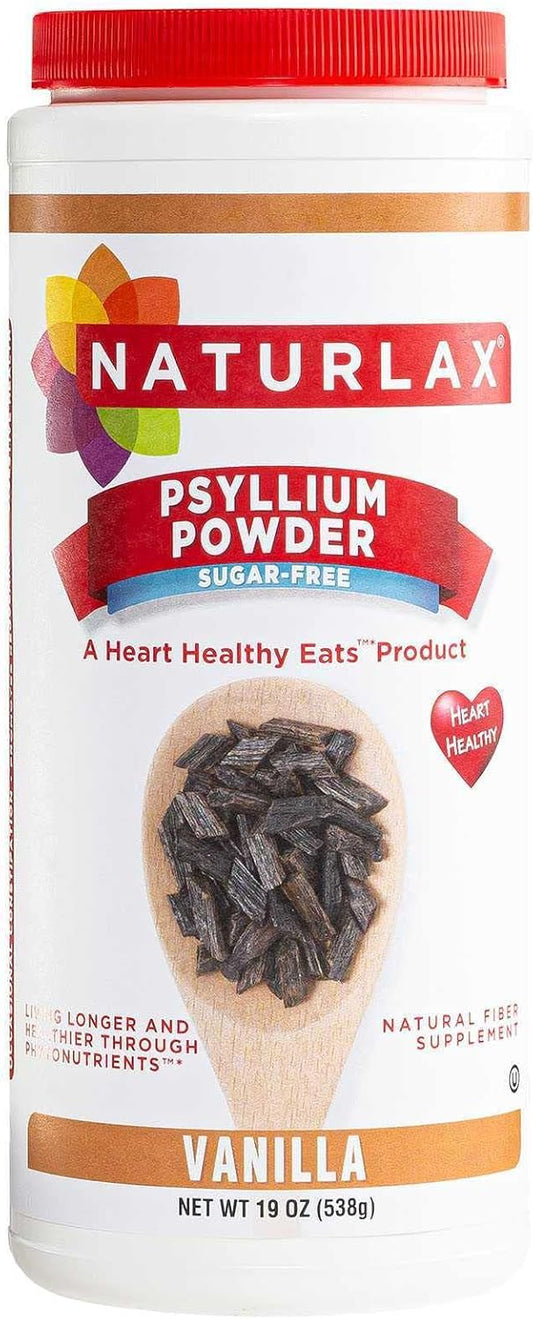Vanilla Flavored Sugar-Free Psyllium Husk Fiber Powder - 19 oz by Naturlax