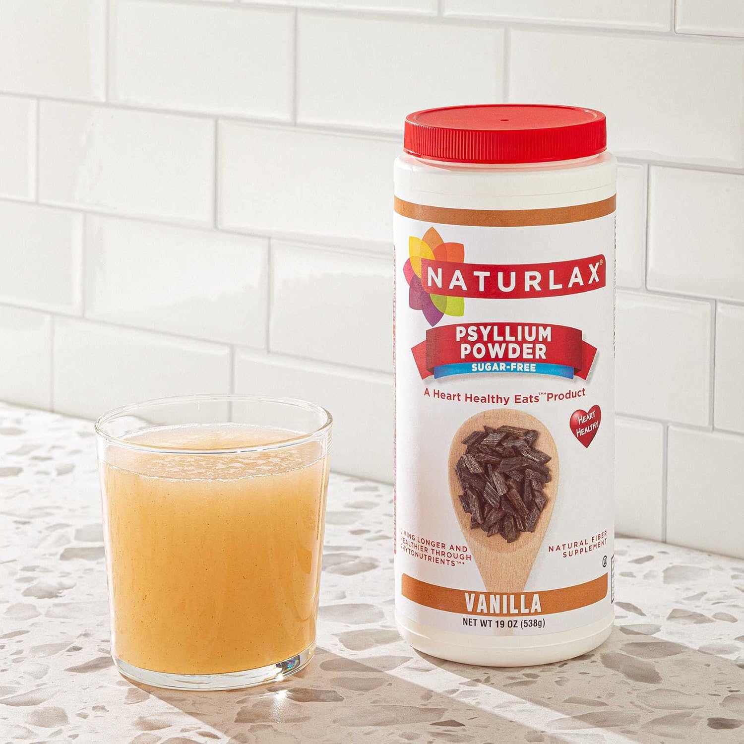 Vanilla Flavored Sugar-Free Psyllium Husk Fiber Powder - 19 oz by Naturlax