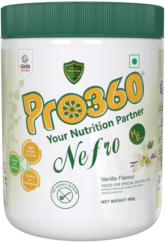 Vanilla Flavour Dialysis Care Nutritional Protein Drink for Kidney Health - Generic Pro360 Nephro HP, 400 Gm