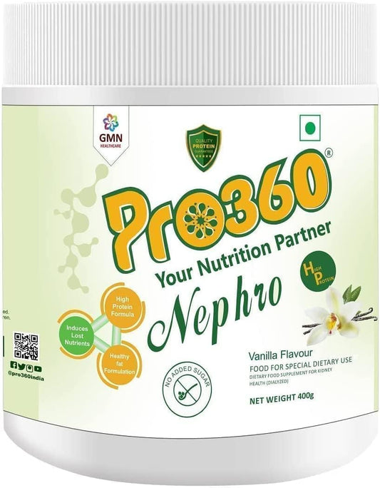 Vanilla Flavour Dialysis Care Nutritional Protein Drink for Kidney Health - 400 Gm, No Added Sugar, Special Dietary Supplement