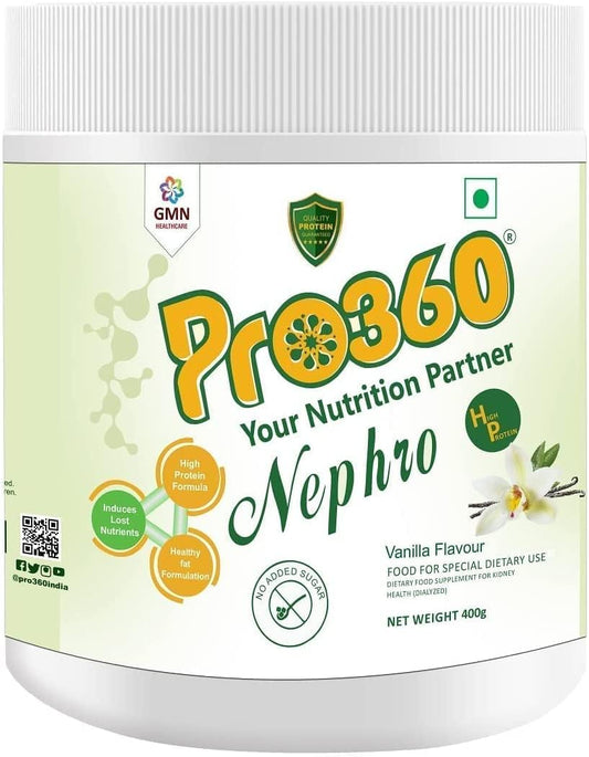 Vanilla Flavour Dialysis Care Nutritional Protein Drink - Special Dietary Supplement for Kidney Health, 400 Gm with No Added Sugar