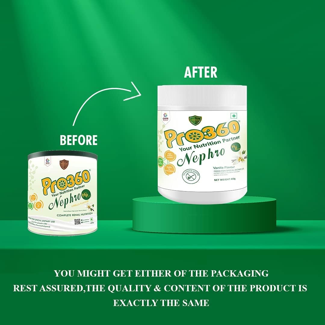 Vanilla Flavoured High-Protein, High-Calorie Dialysis Care Powder with L-Taurine and L-Carnitine for Kidney Health - 400g
