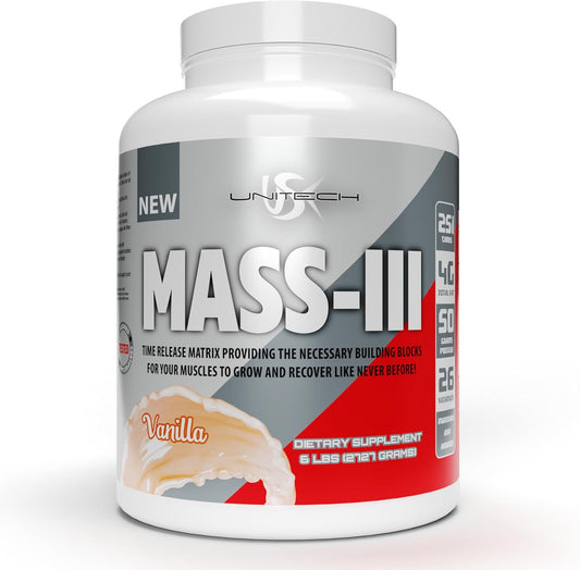 Vanilla Mass Gainer Powder with Protein Isolate & Concentrate - Supports Muscle Growth & Recovery - Rich in Protein, Vitamins, Minerals - 96oz