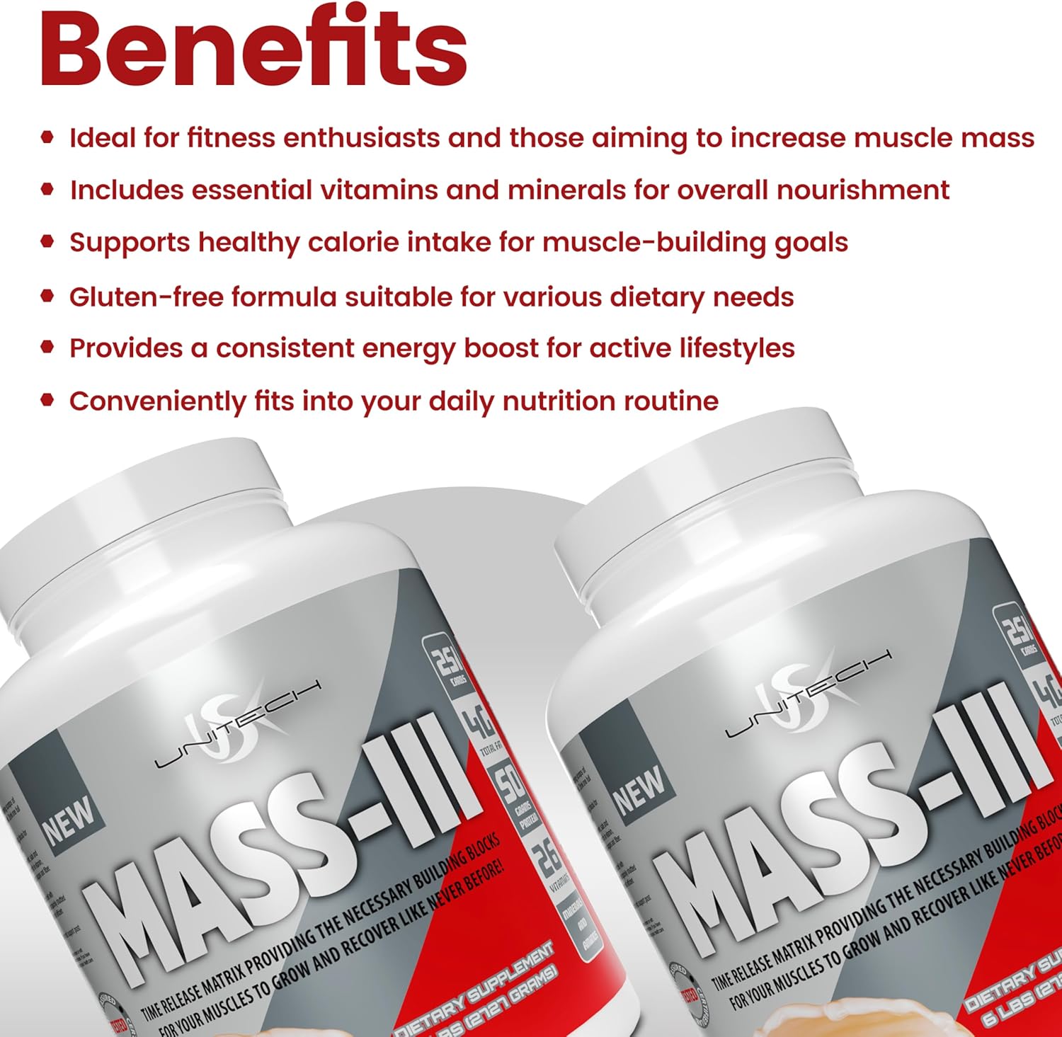 Vanilla Mass Gainer Powder with Protein Isolate & Concentrate - Supports Muscle Growth & Recovery - Rich in Protein, Vitamins, Minerals - 96oz