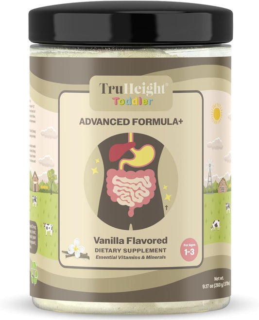 Vanilla TruHeight Toddler Advanced Formula with 16 Essential Vitamins for 1-3 Years Old, Milk-Based Nutritional Drink for Complete Toddler Nutrition - Non-GMO
