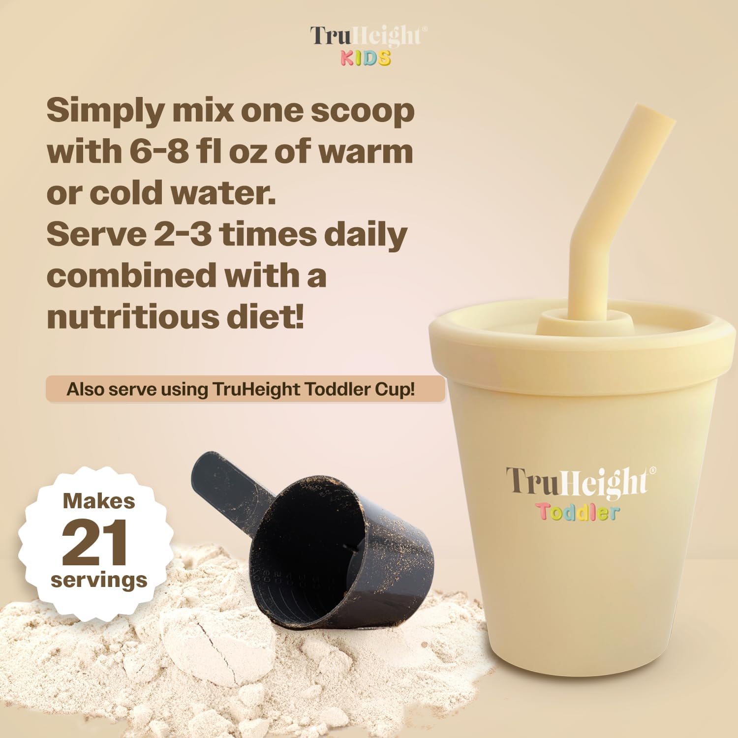Vanilla TruHeight Toddler Advanced Formula with 16 Essential Vitamins for 1-3 Years Old, Milk-Based Nutritional Drink for Complete Toddler Nutrition - Non-GMO