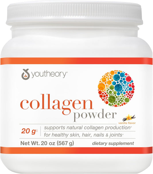 Vanilla Youtheory Collagen Peptides Powder for Hair, Skin, Nails & Joints - 20 OZ