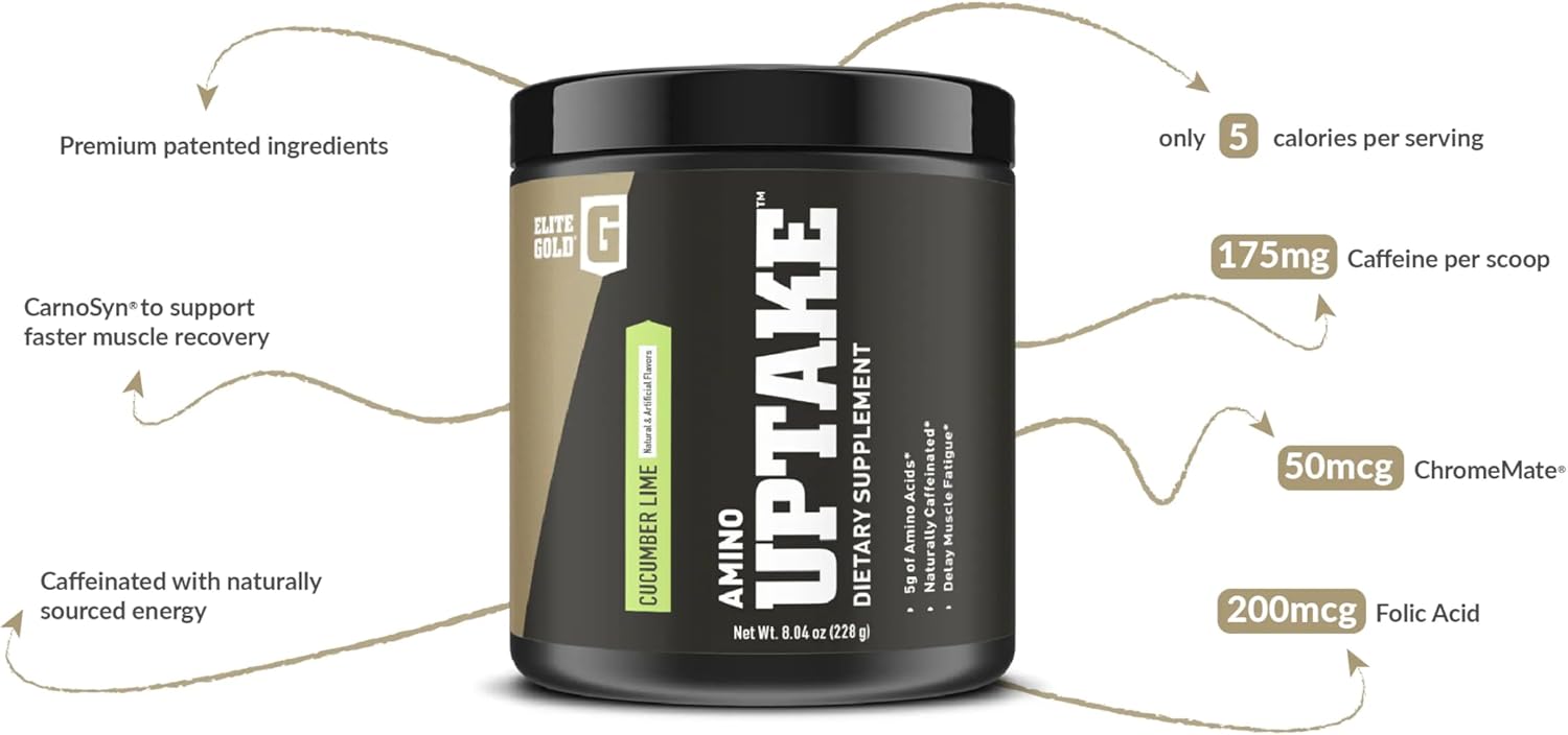 Variety Pack Complete Nutrition Elite Gold Amino Uptake: Strawberry Pineapple, Green Apple, Blueberry Lemonade - Amino Acid Supplement for Energy & Muscle Recovery