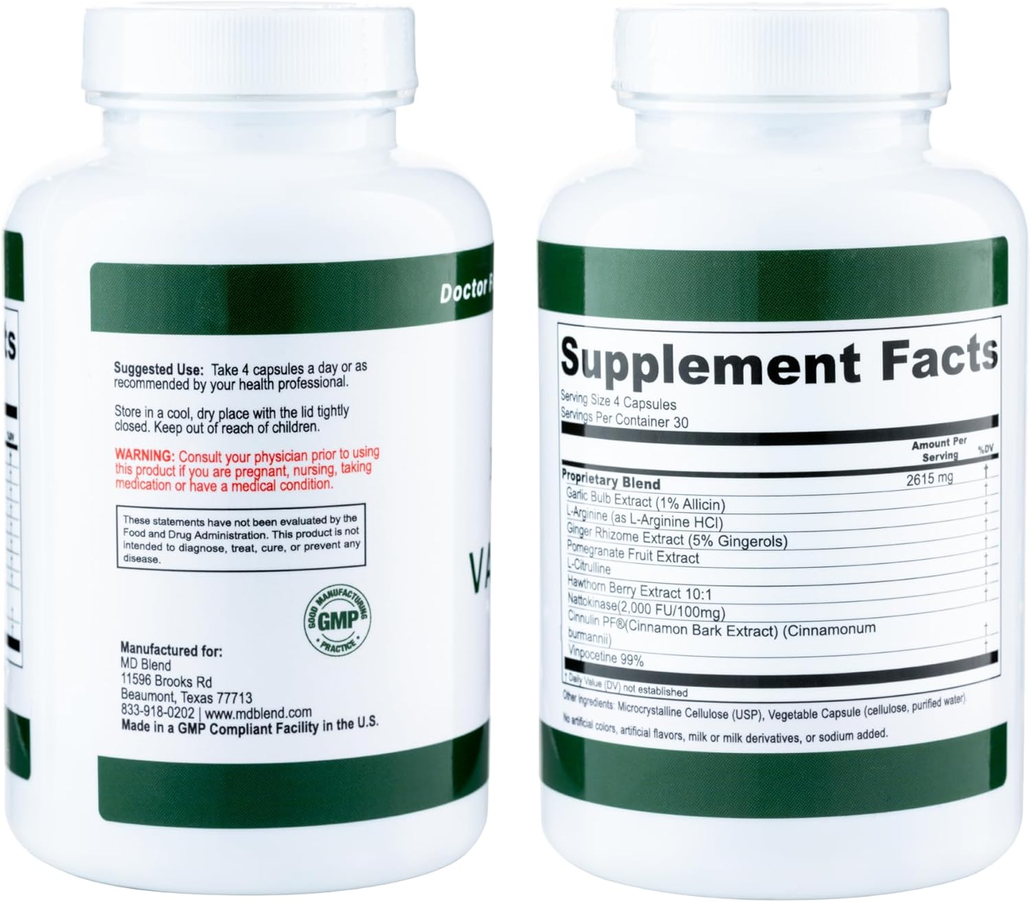 Vascular Wellness Supplement - Expert Formulated for Proper Flow & Balance - Powerful Ingredients - 240 Capsules