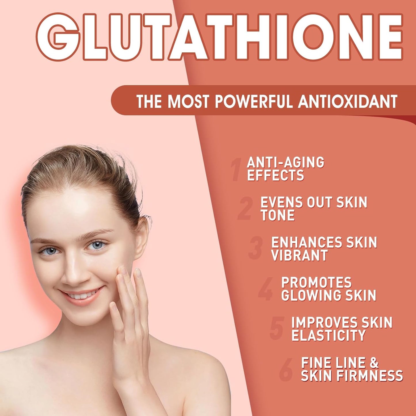 Vazatisi Glutathione Collagen Gummies with Vitamin C & E for Women, Skin Care & Anti-Aging, Grapefruit Flavor - 120 Count