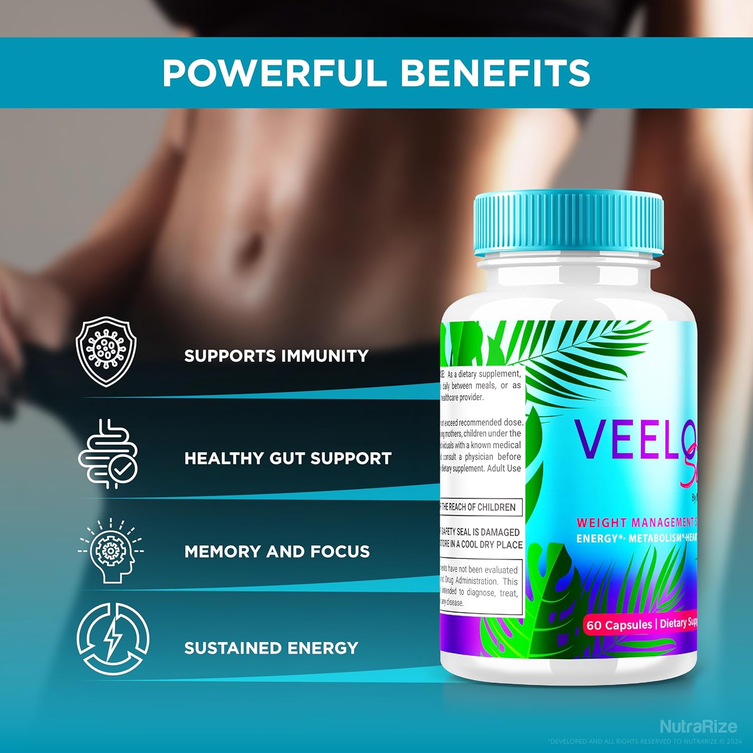 VeeloSlim Keto Capsules - Advanced  Slimming Formula  Supplement with Natural Keto Support Formula - 60 Capsules