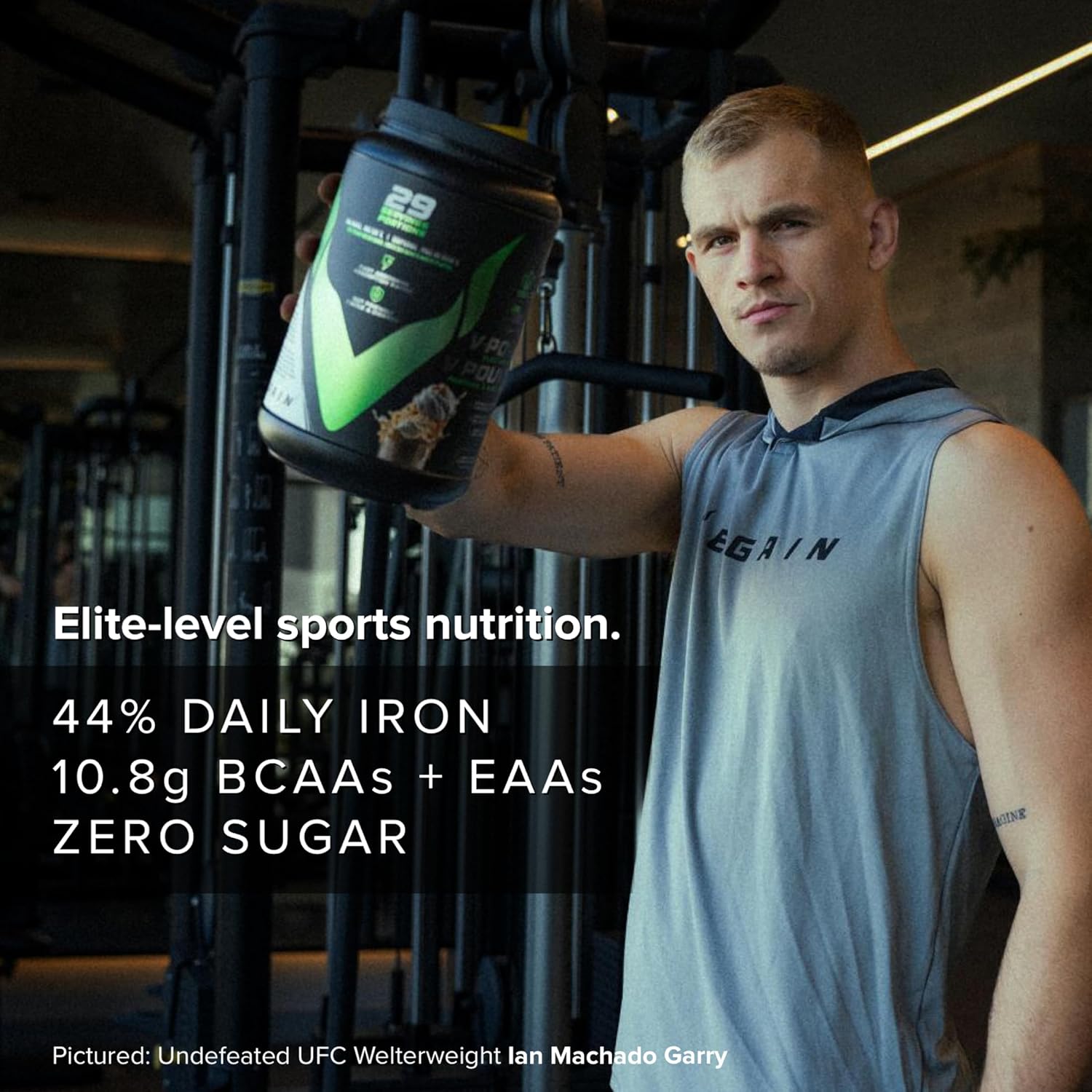 VEGAIN V-Power Plant-Based Protein Powder | 26g Protein, 10.8g BCAAs & EAAs, Zero Fat & Sugars, Dairy & Soy-Free - All Natural - 1kg Strawberries & Cream